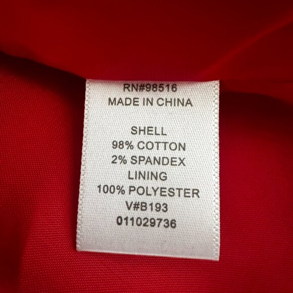 Coldwater Creek Soft Suede Denim Jacket RED Cotton Blend Womens Zip Front - M - Picture 5 of 8